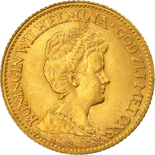 Coin, Netherlands, Wilhelmina I, 10 Gulden, 1912, MS(63), Gold, KM:149