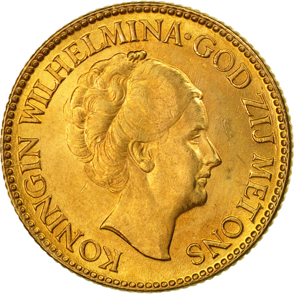 Netherlands, Wilhelmina I, 10 Gulden, 1926, MS(64), Gold, KM:162