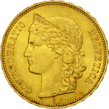 Moneda, Suiza, 20 Francs, 1896, Bern, MBC+, Oro, KM:31.3