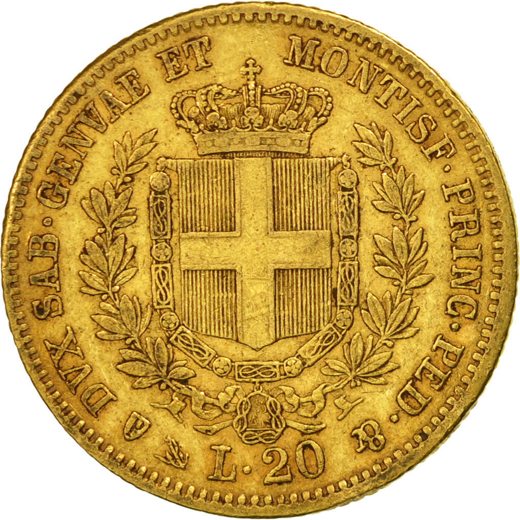 Moneda, Estados italianos, SARDINIA, Vittorio Emanuele II, 20 Lire, 1851, Genoa