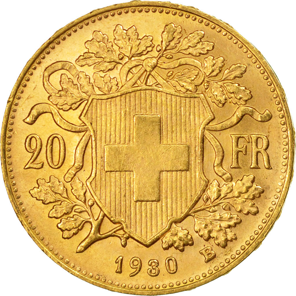 Moneda, Suiza, 20 Francs, 1930, Bern, SC+, Oro, KM:35.1