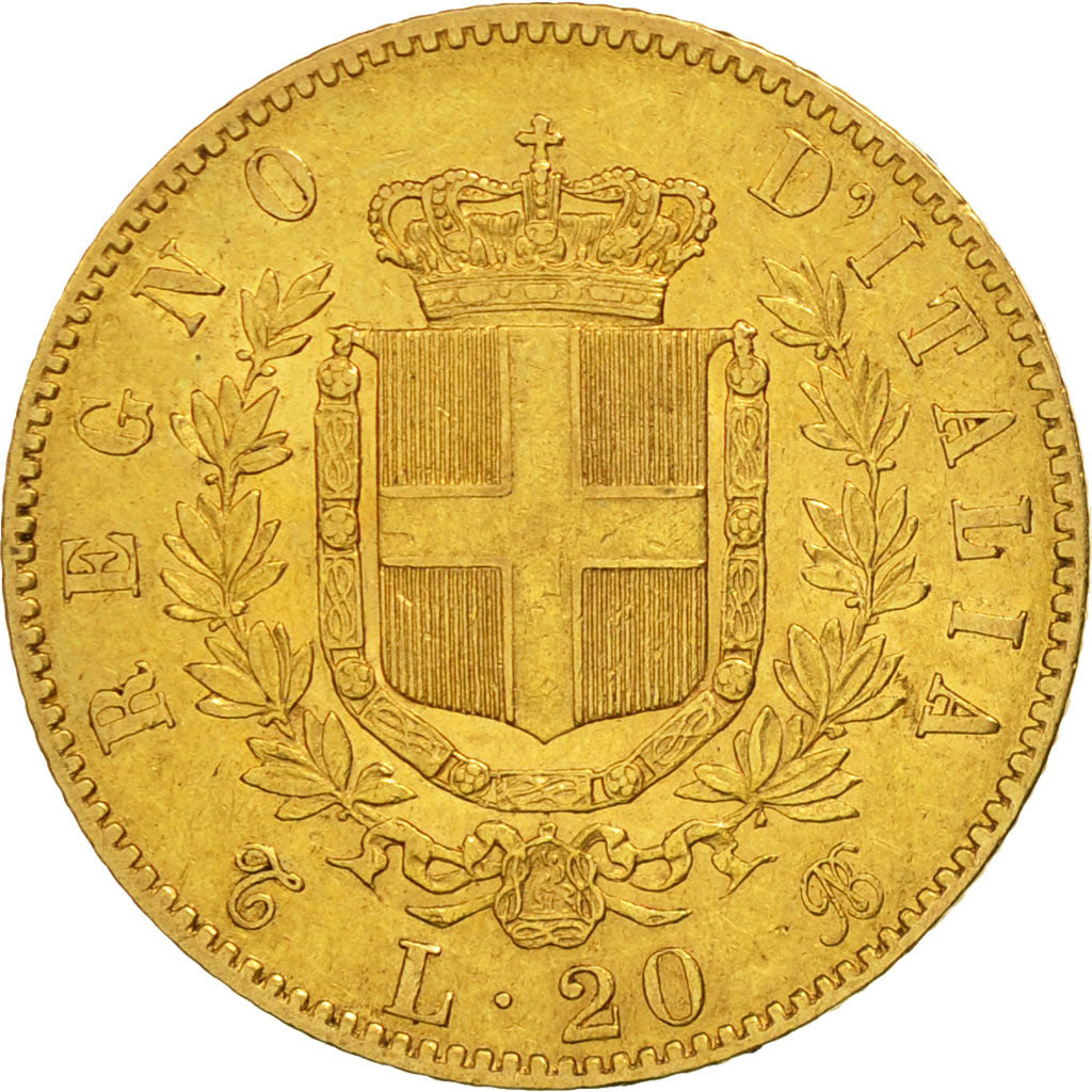 Monnaie, Italie, Vittorio Emanuele II, 20 Lire, 1862, Torino, TTB+, Or, KM:10.1