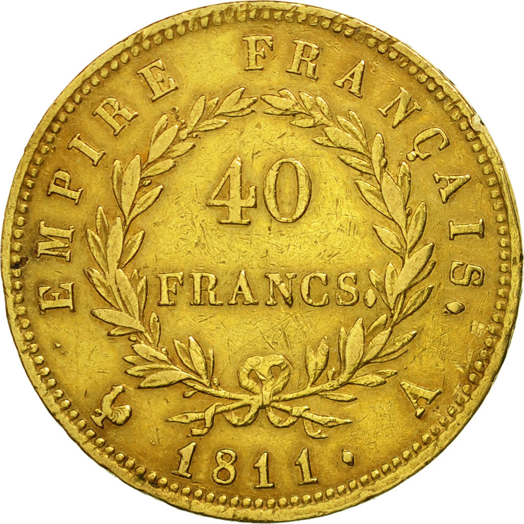 Coin, France, Napoléon I, 40 Francs, 1811, Paris, EF(40-45), Gold, KM:696.1