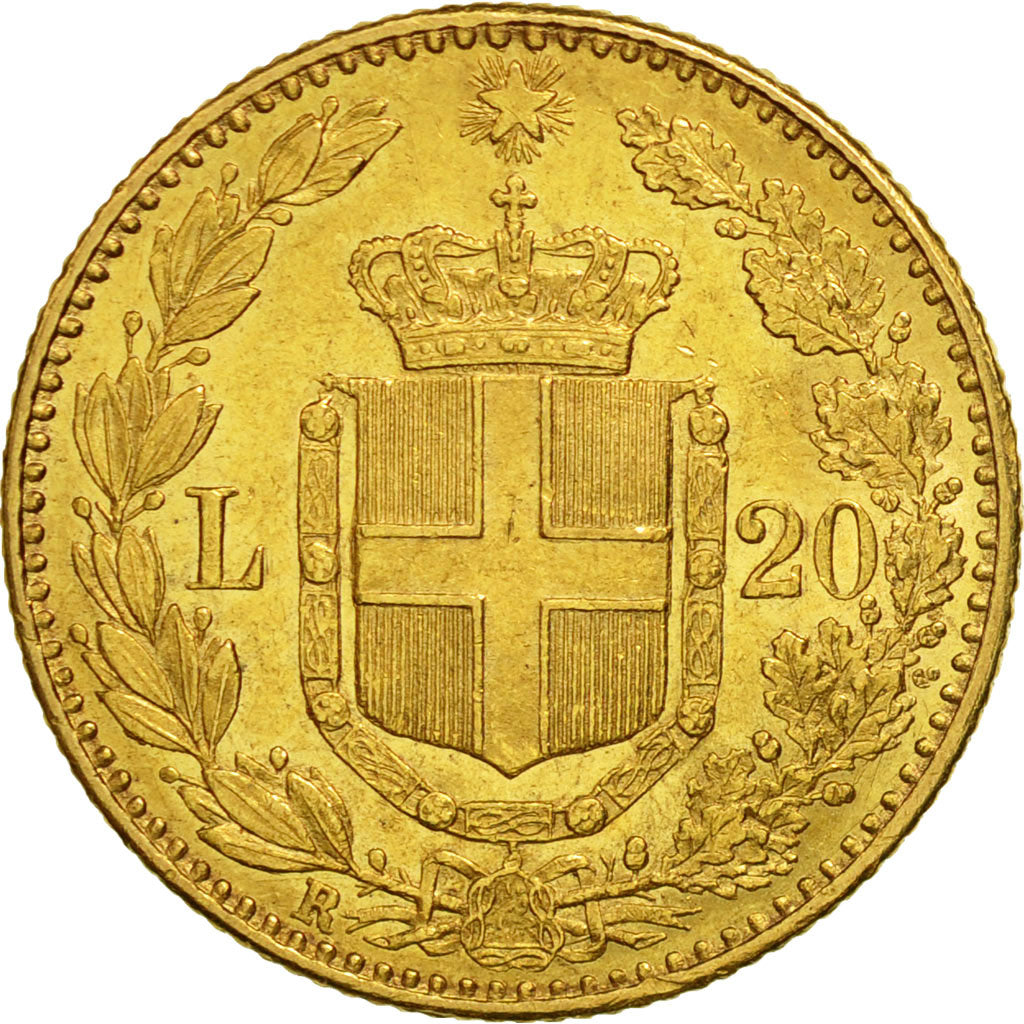 Italie, Umberto I, 20 Lire, 1889, Rome, SPL, Or, KM:21