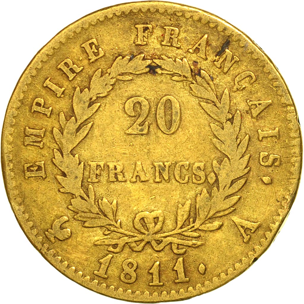 Coin, France, Napoléon I, 20 Francs, 1811, Paris, EF(40-45), Gold, KM:695.1