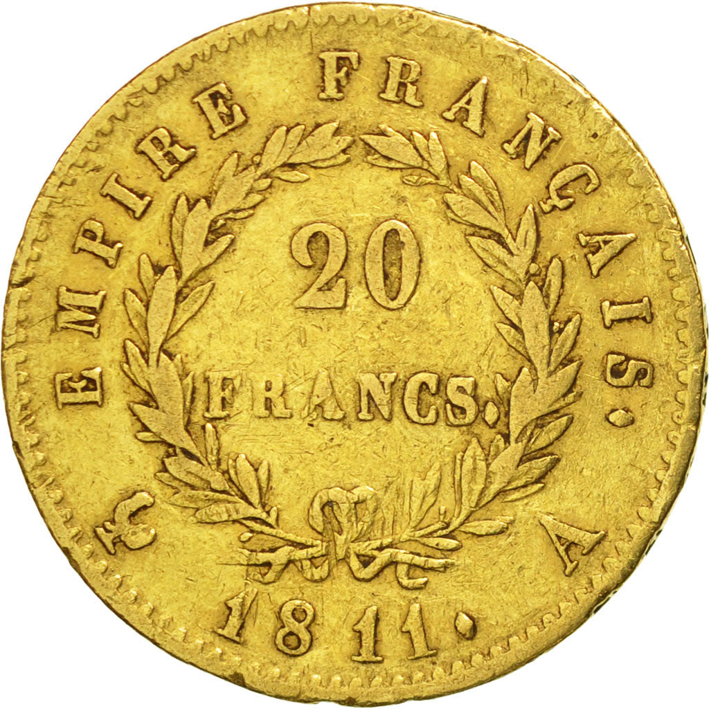 France, Napoléon I, 20 Francs, 1811, Paris, EF(40-45), Gold, KM:695.1