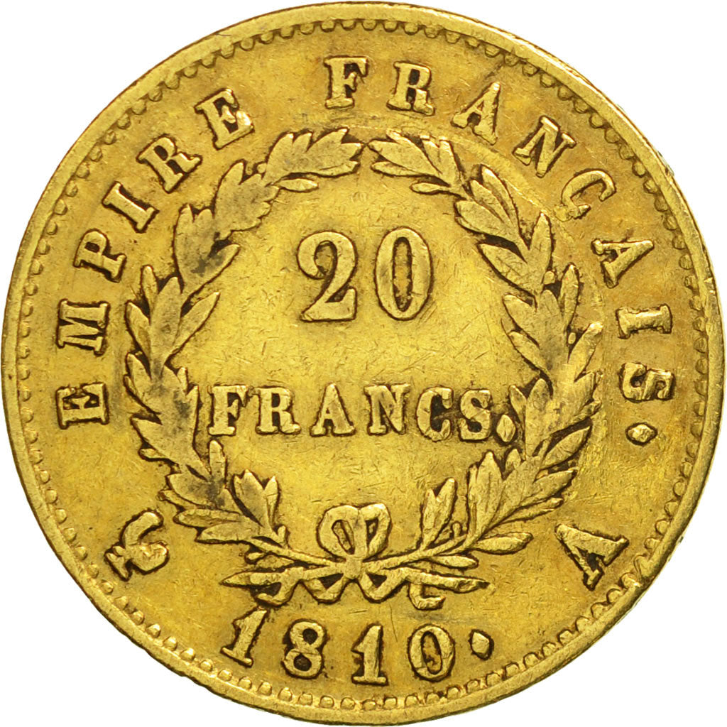 Moneda, Francia, Napoléon I, 20 Francs, 1810, Paris, MBC, Oro, KM:695.1