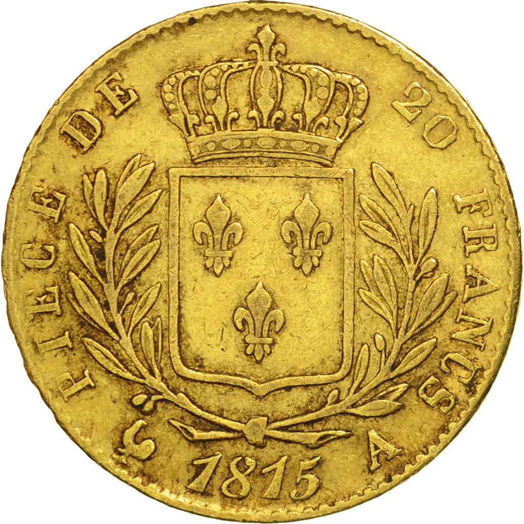 Coin, France, Louis XVIII, Louis XVIII, 20 Francs, 1815, Paris, EF(40-45), Gold