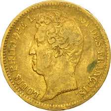 Moneda, Francia, Louis-Philippe, 20 Francs, 1831, Paris, BC+, Oro, KM:739.1
