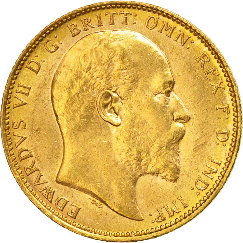 Coin, Australia, Edward VII, Sovereign, 1905, Melbourne, MS(60-62), Gold, KM:15