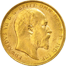 Coin, Australia, Edward VII, Sovereign, 1905, Melbourne, MS(60-62), Gold, KM:15