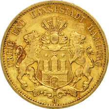 Coin, German States, HAMBURG, 20 Mark, 1899, Hamburg, AU(50-53), Gold, KM:618