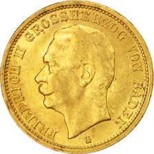 Estados alemanes, BADEN, Friedrich II, 20 Mark, 1913, Stuttgart, EBC+, Oro