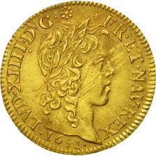 Francia, Louis XIV, Louis d'or à la mèche longue, 1651, Paris, Oro, KM:157.1