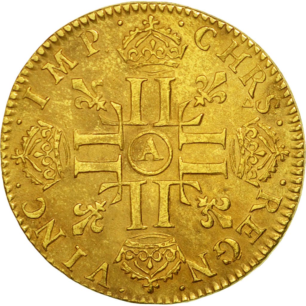 France, Louis XIV, Louis d'or à la mèche longue, 1651, Paris, AU(50-53), Gold