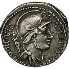 Moneta, Fonteia, Denarius, Rome, BB+, Argento, Crawford:429/1