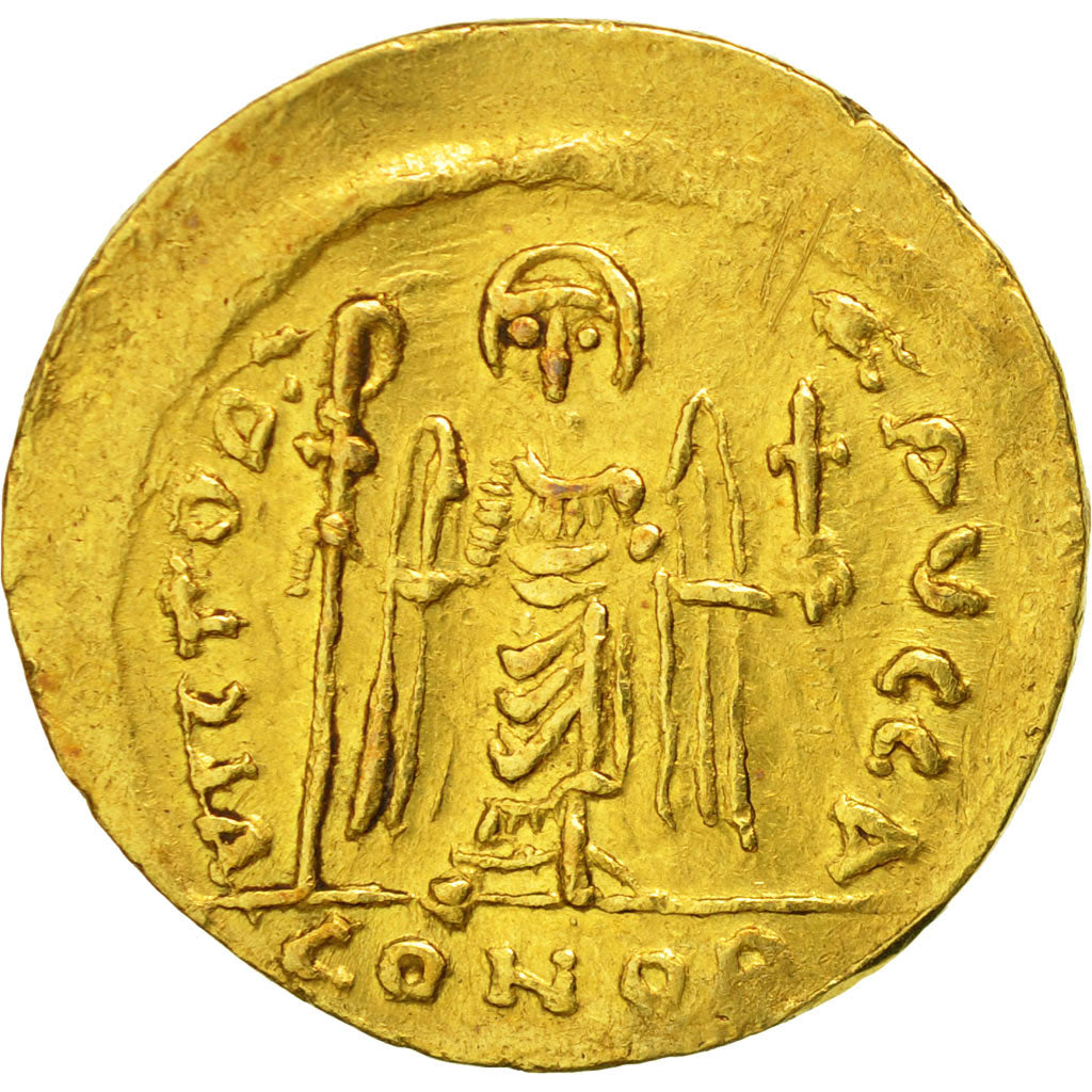 Coin, Phocas 602-610, Solidus, Constantinople, AU(50-53), Gold, Sear:618