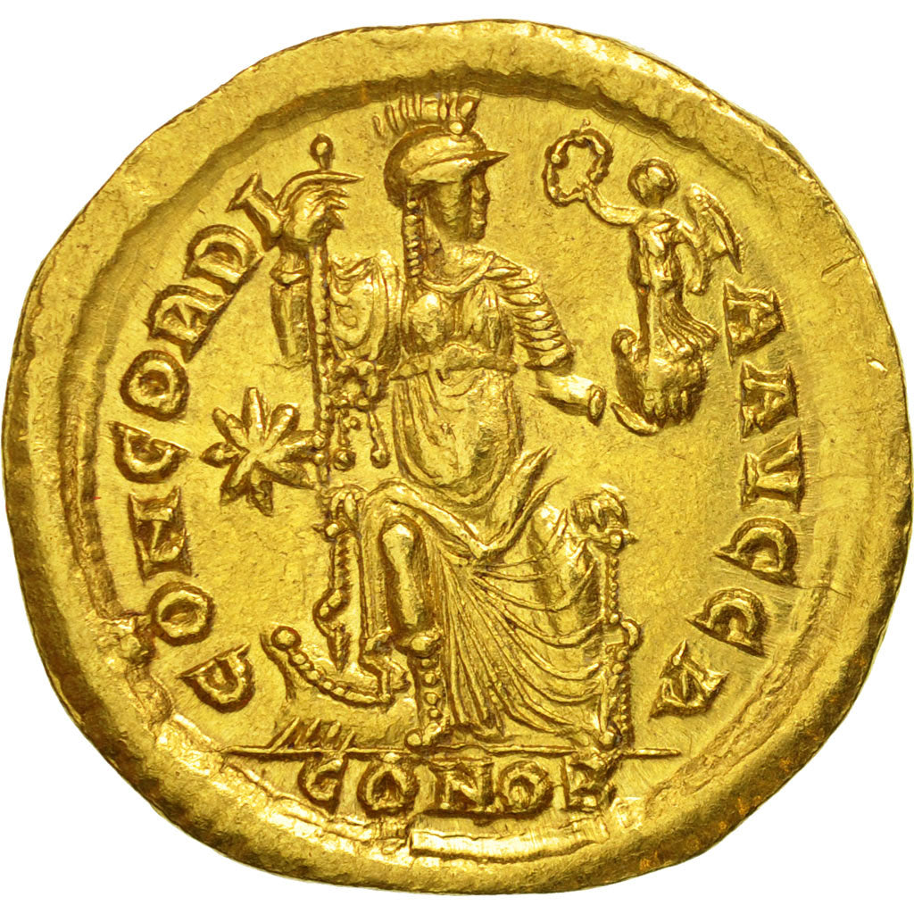 Coin, Theodosius II, Solidus, Constantinople, AU(55-58), Gold, RIC:202