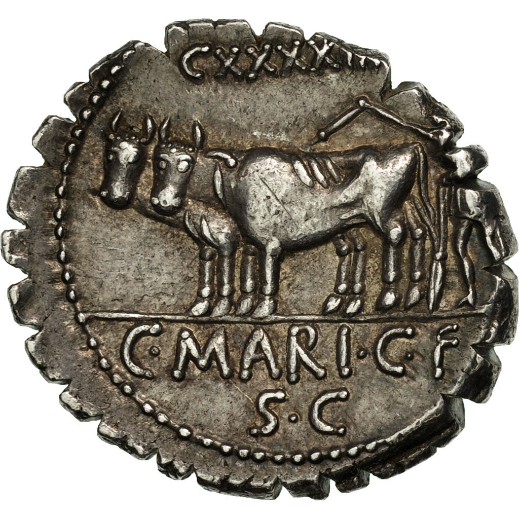Moneta, Maria, Denarius Serratus, Rome, SPL-, Argento, Crawford:378/1c