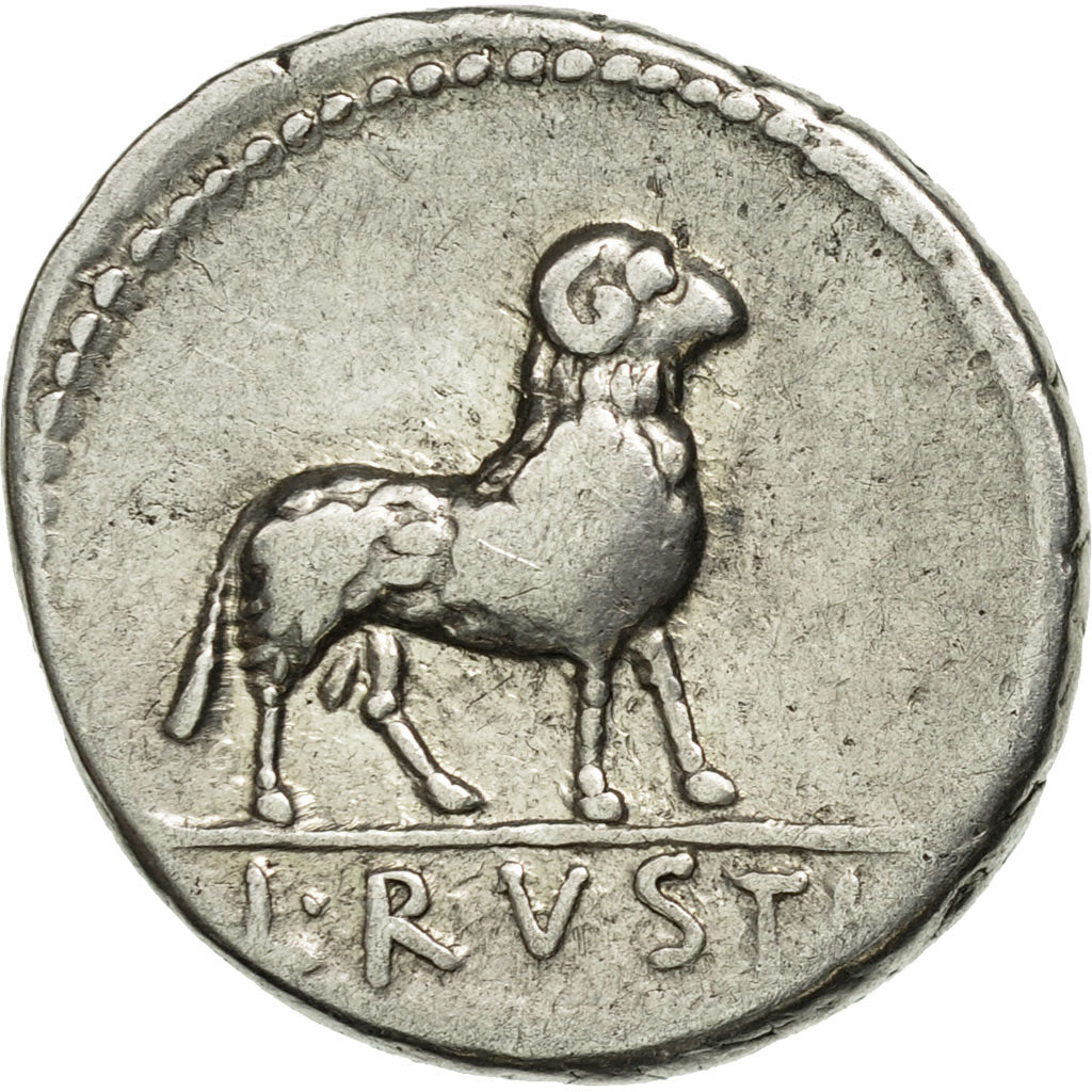 Rustia, Denier, Rome, TTB, Argent, Crawford:389/1