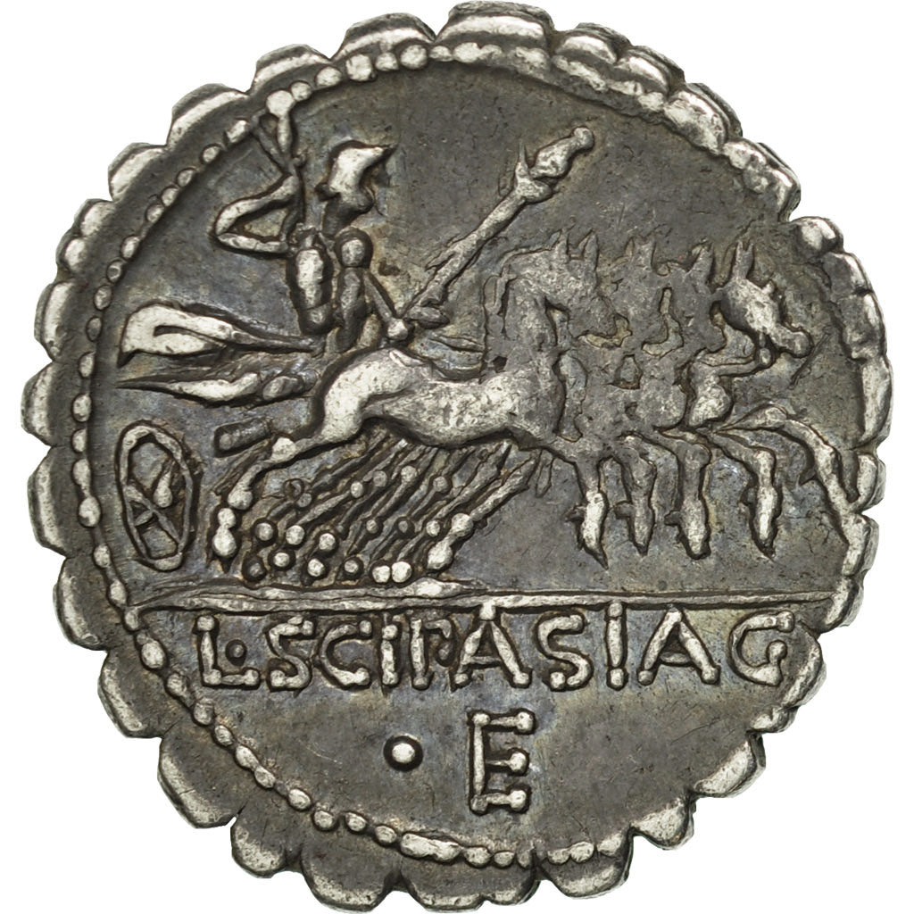 Coin, Cornelia, Denarius Serratus, Rome, AU(50-53), Silver, Crawford:311/1e