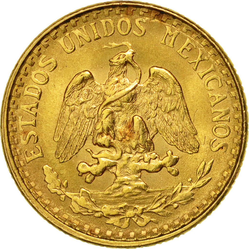 Mexico, 2 Pesos, 1945, Mexico City, MS(63), Gold, KM:461