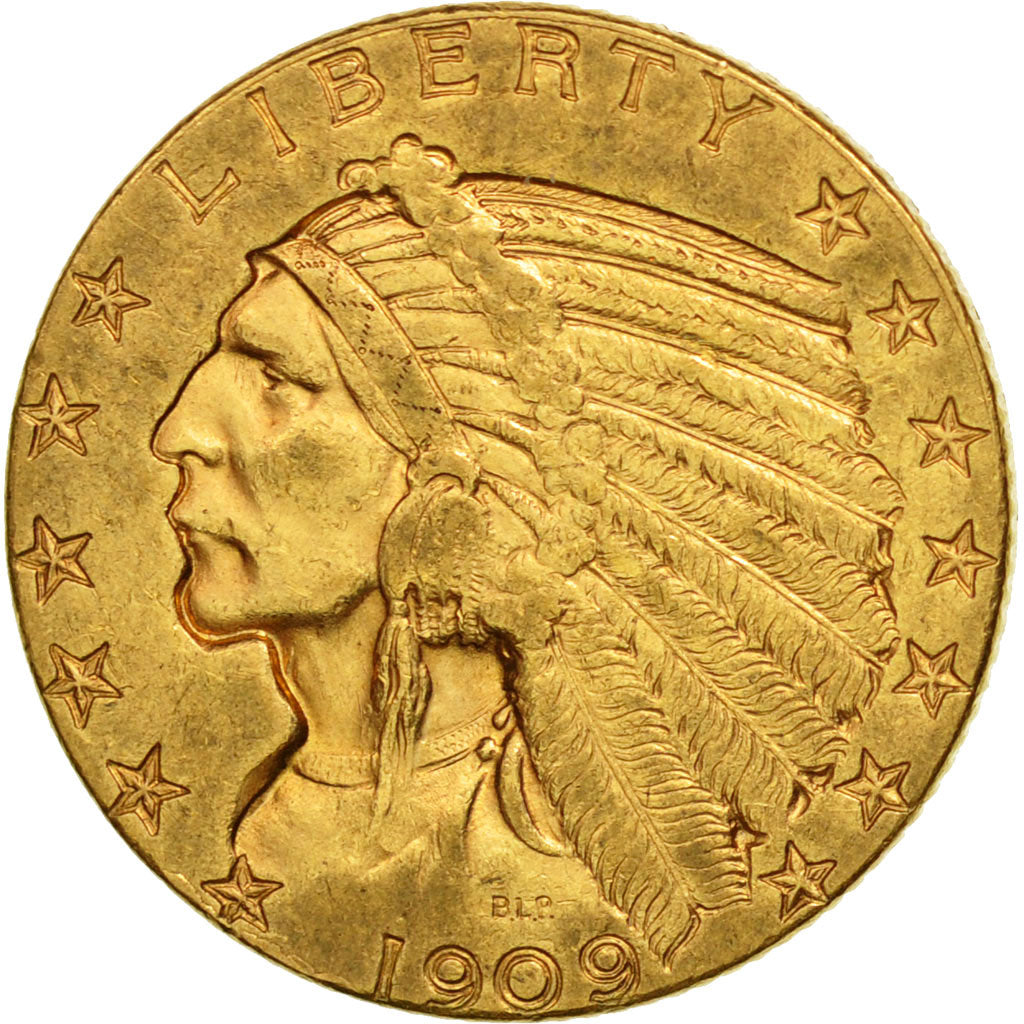 United States, Indian Head, $5, 1909, Denver, EF(40-45), Gold, KM:129