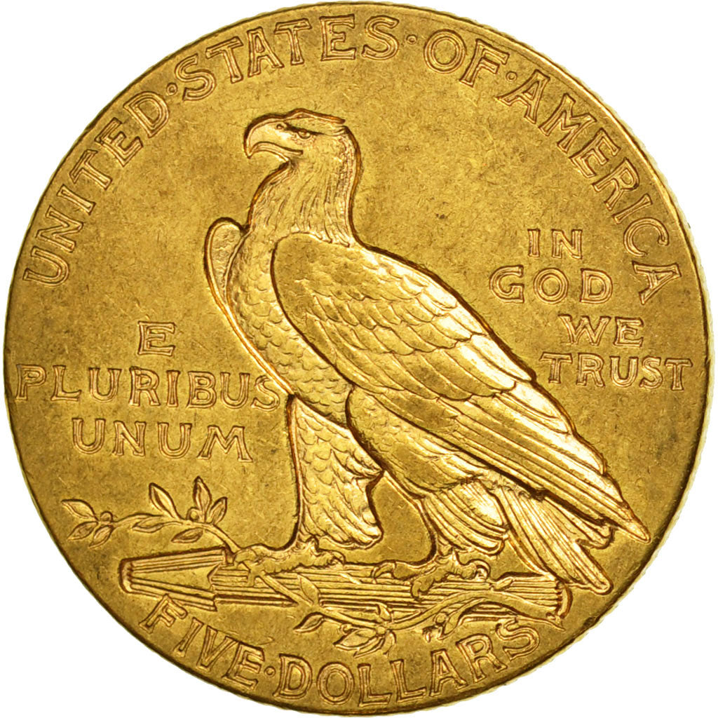 Moneta, Stati Uniti, Indian Head, $5, Half Eagle, 1909, U.S. Mint, Denver, BB