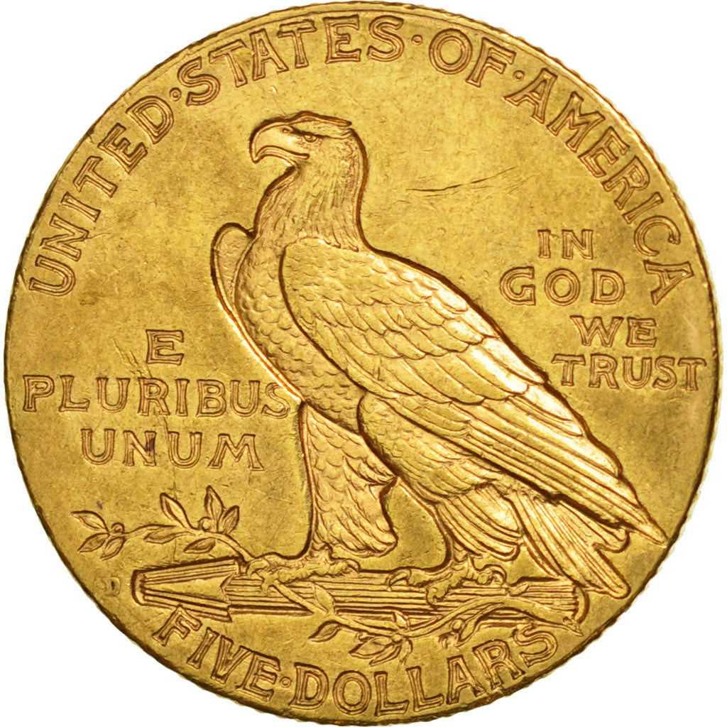 Moneta, Stati Uniti, Indian Head, $5, Half Eagle, 1909, U.S. Mint, Denver, BB+