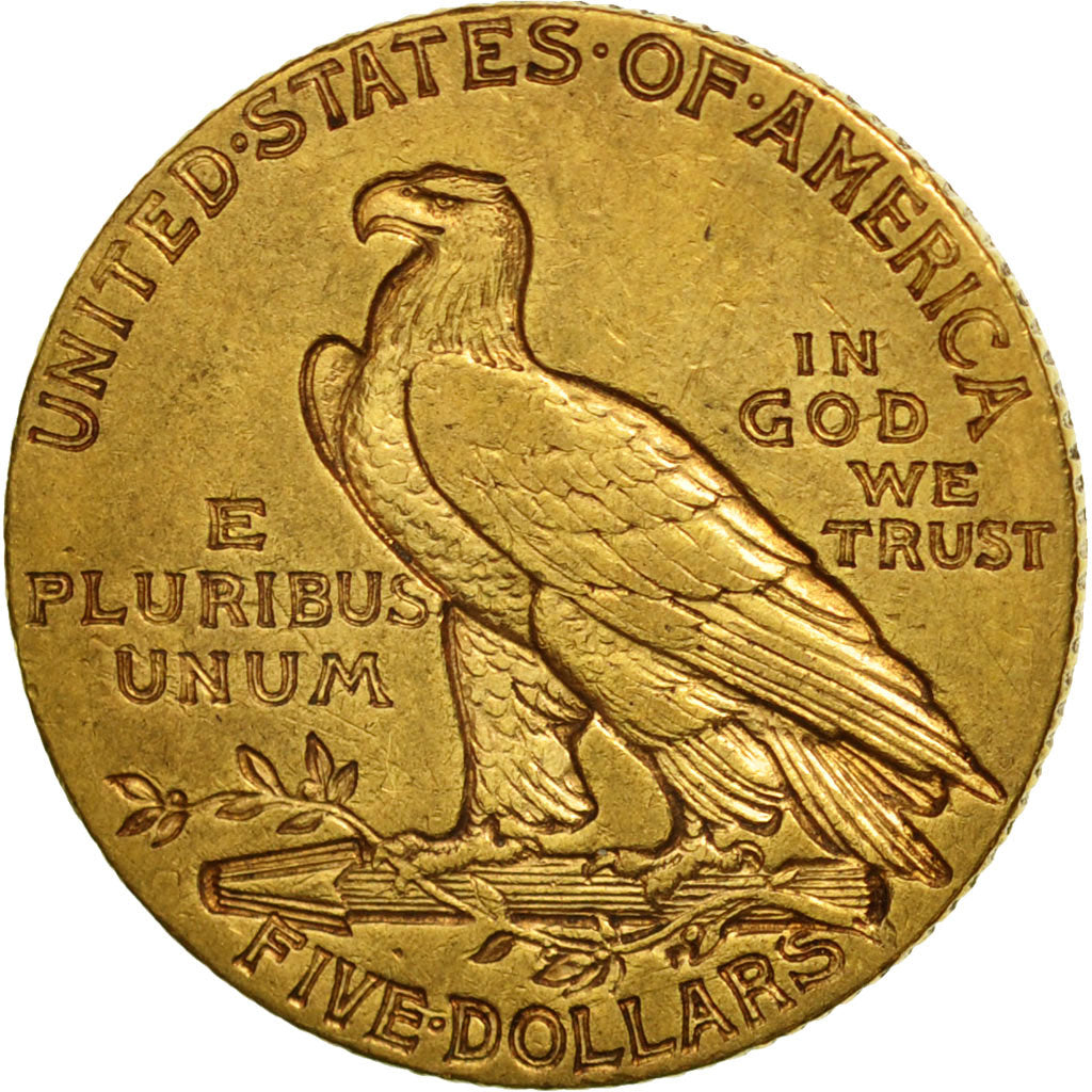 Coin, United States, Indian Head, $5, Half Eagle, 1910, U.S. Mint, San