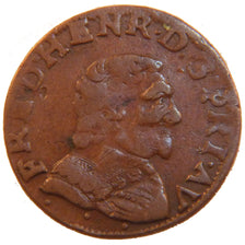 FRANCE, Double Tournois, 1641, EF(40-45), Copper, Boudeau #1006, 2.80