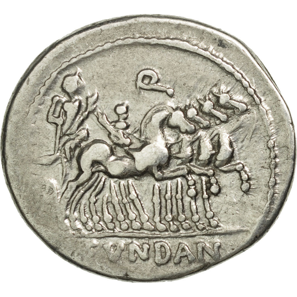 Fundania, Denarius, Rome, MBC+, Plata, Crawford:326/1