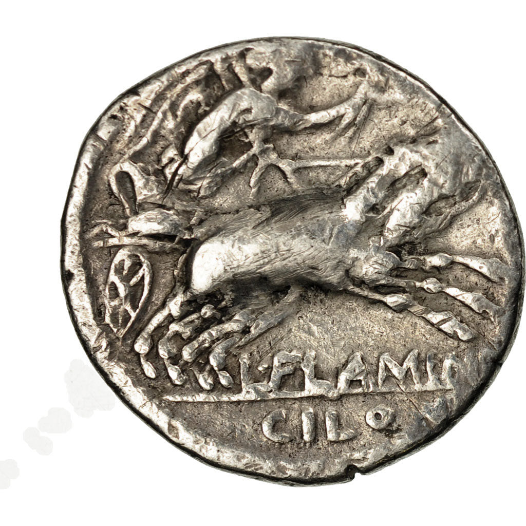 Monnaie, Flaminia, Denier, Rome, TB+, Argent, Crawford:302/1