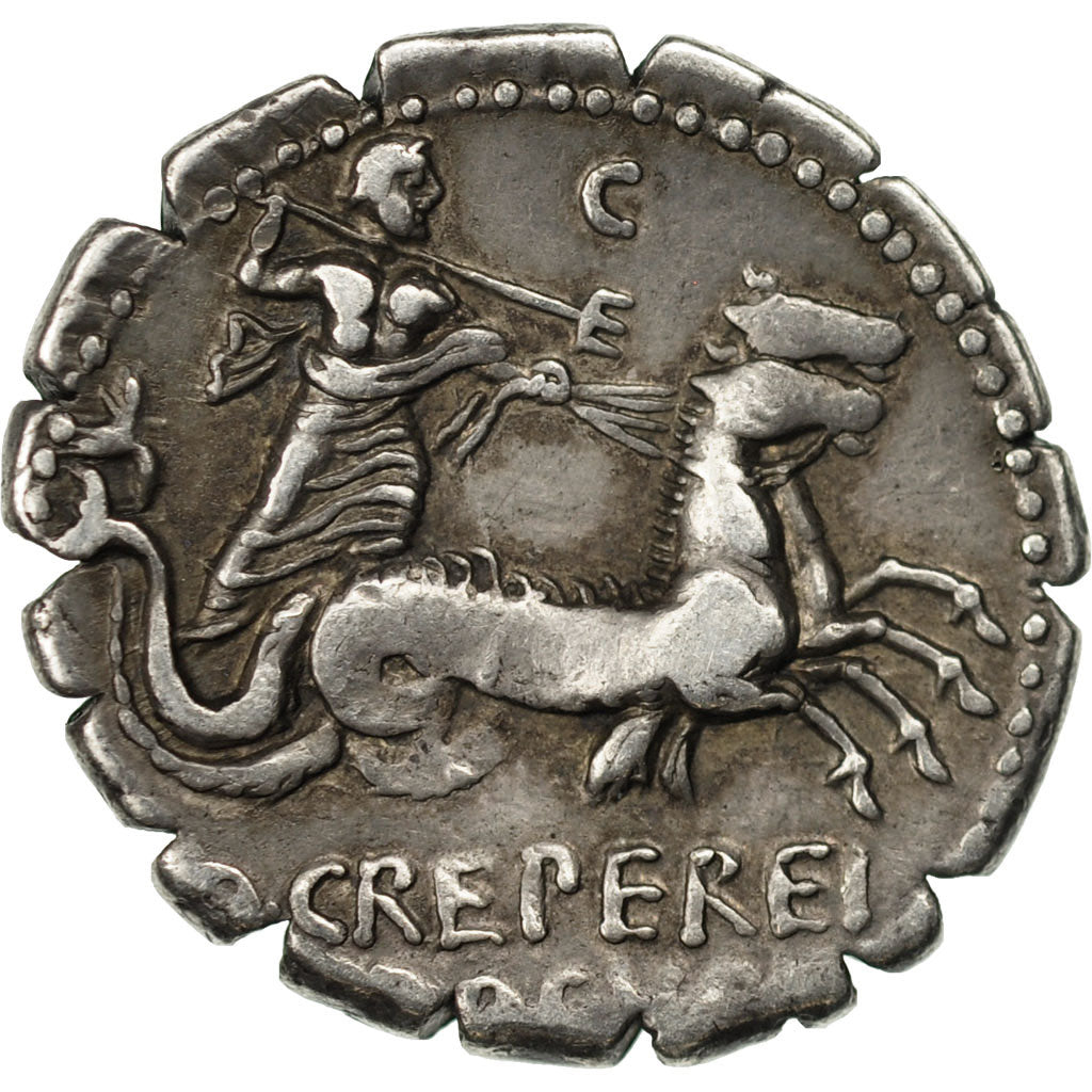 Crepereia, Denarius Serratus, Rome, EF(40-45), Silver, Crawford:399/1a