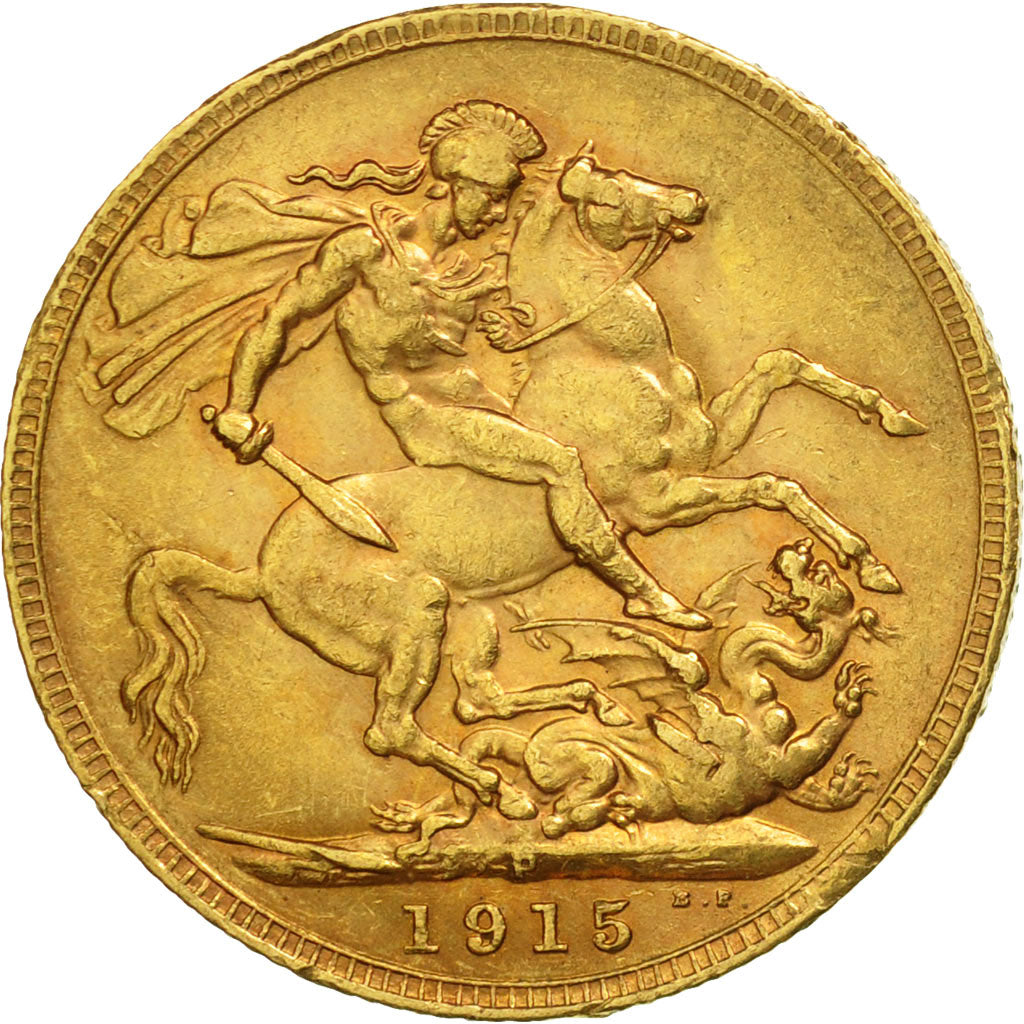 Monnaie, Australie, George V, Sovereign, 1915, Perth, TTB+, Or, KM:29