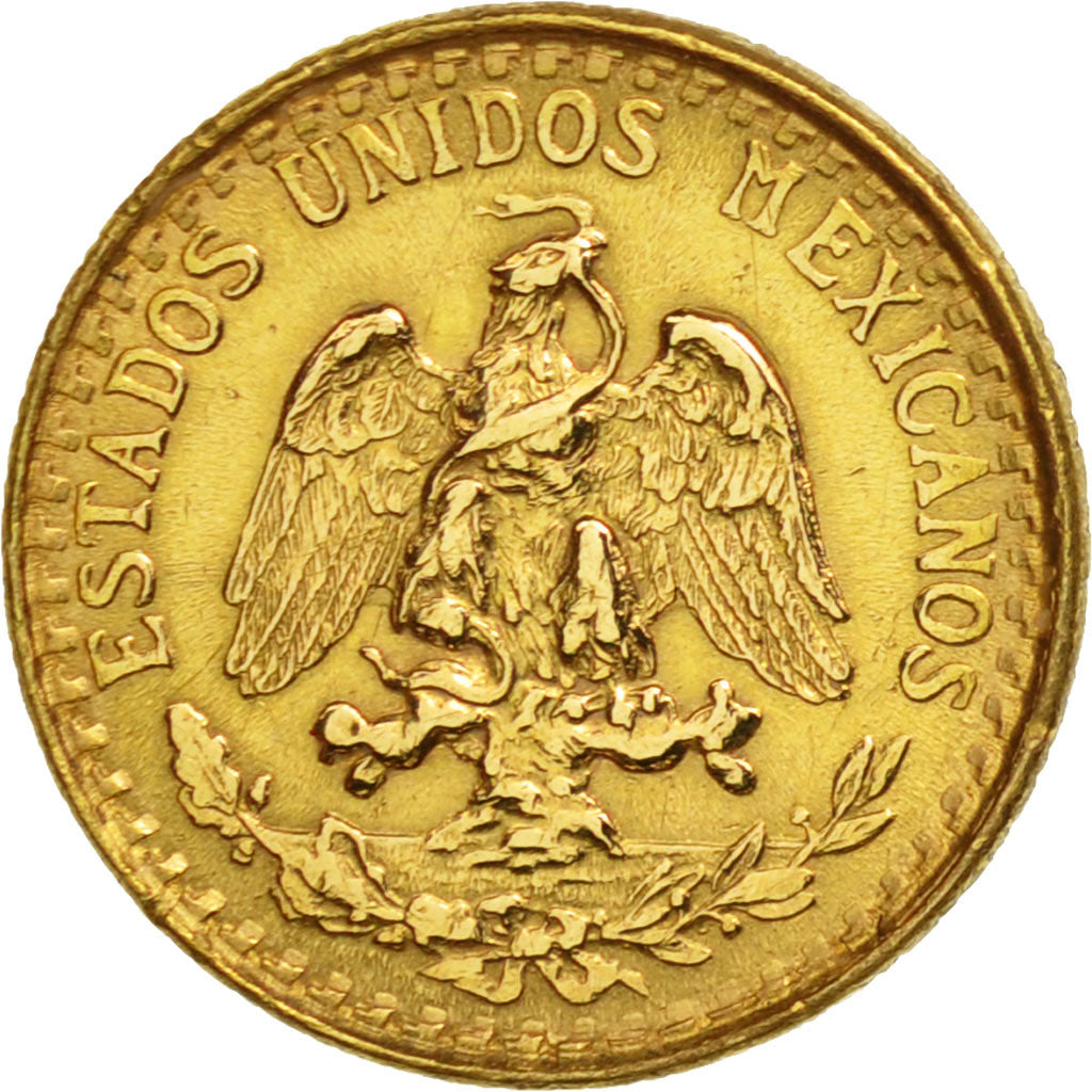 Mexico, 2 Pesos, 1945, Mexico City, AU(55-58), Gold, KM:461
