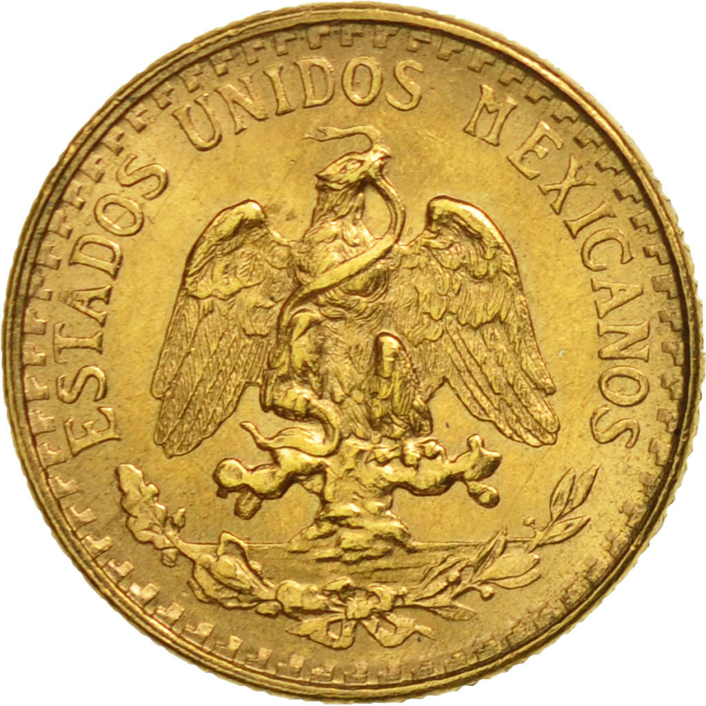 Mexico, 2 Pesos, 1945, Mexico City, MS(60-62), Gold, KM:461
