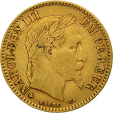 Moneta, Francia, Napoleon III, Napoléon III, 10 Francs, 1863, Paris, BB, Oro