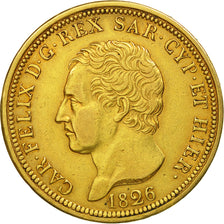 Moneda, Estados italianos, SARDINIA, Carlo Felice, 80 Lire, 1826, Torino, MBC+