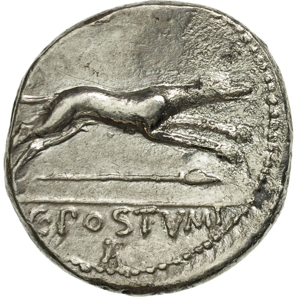 Coin, Postumia, Denarius, Rome, AU(50-53), Silver, Crawford:394/1a