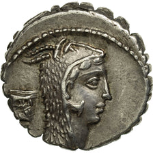 Moneta, Roscia, Denarius Serratus, Rome, AU(55-58), Srebro, Crawford:412/1