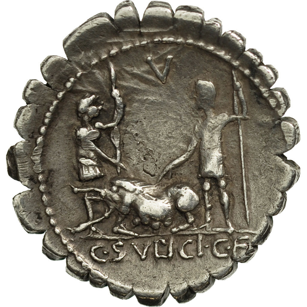 Sulpicia, Denarius Serratus, Rome, EF(40-45), Silver, Crawford:312/1