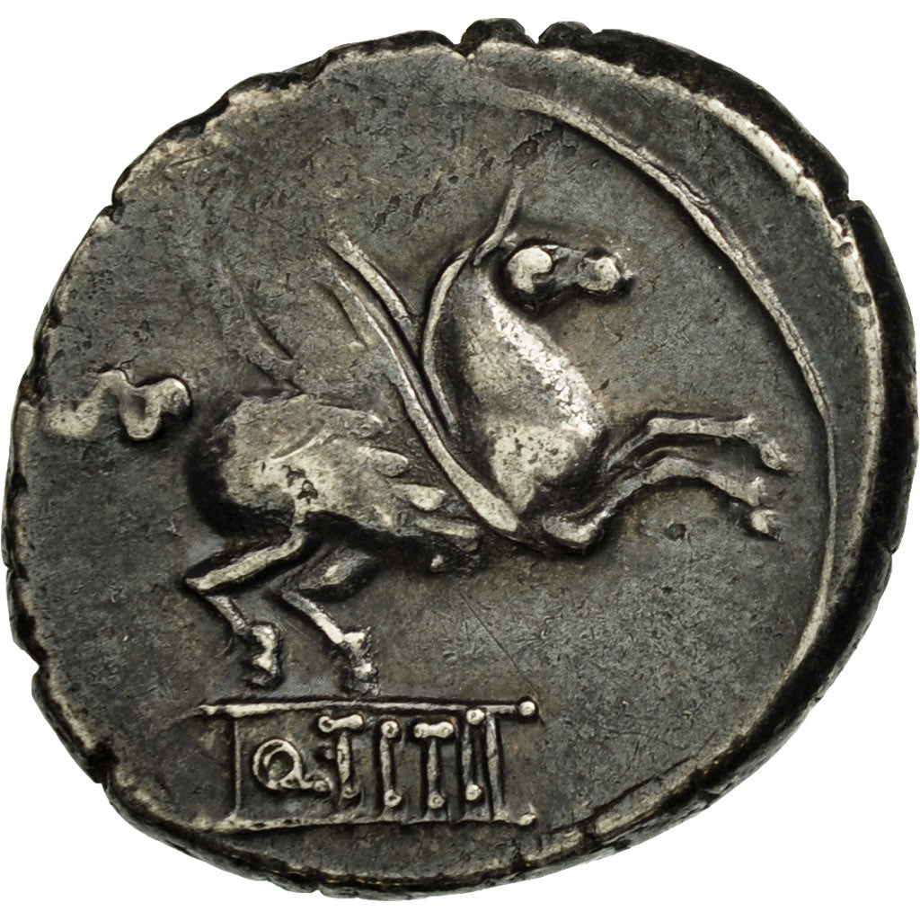 Münze, Titia, Denarius, Rome, SS, Silber, Crawford:341/2