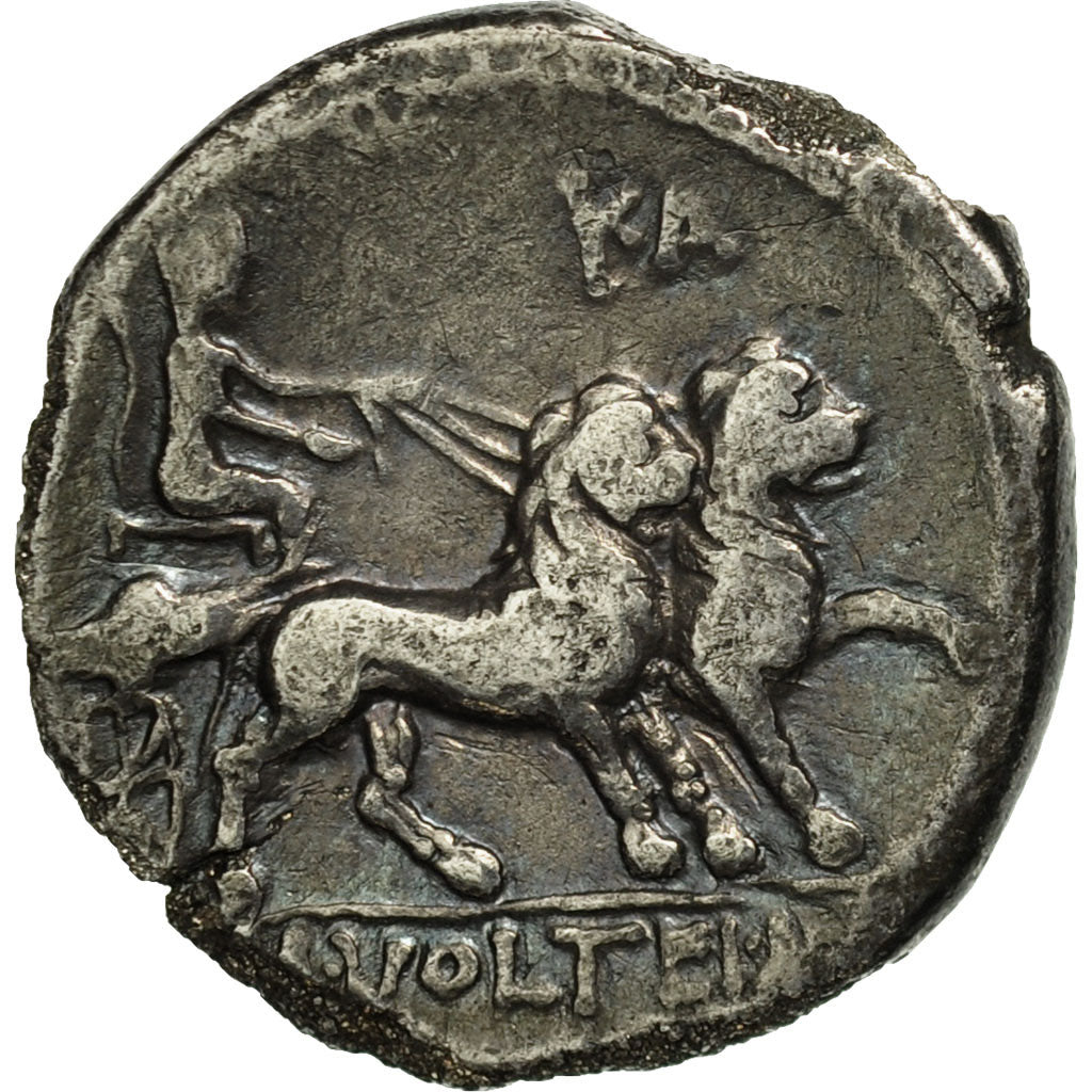 Münze, Volteia, Denarius, Rome, S+, Silber, Crawford:405/3b
