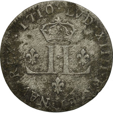 France, Louis XIV, XXX Deniers aux 2 L couronnés, 30 Deniers, 1710, Lyon