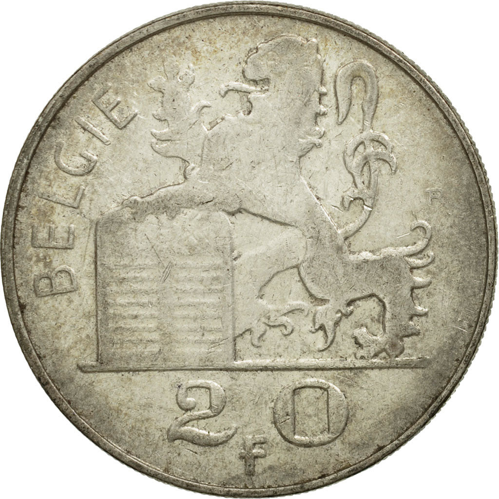 Coin, Belgium, 20 Francs, 20 Frank, 1953, EF(40-45), Silver, KM:141.1