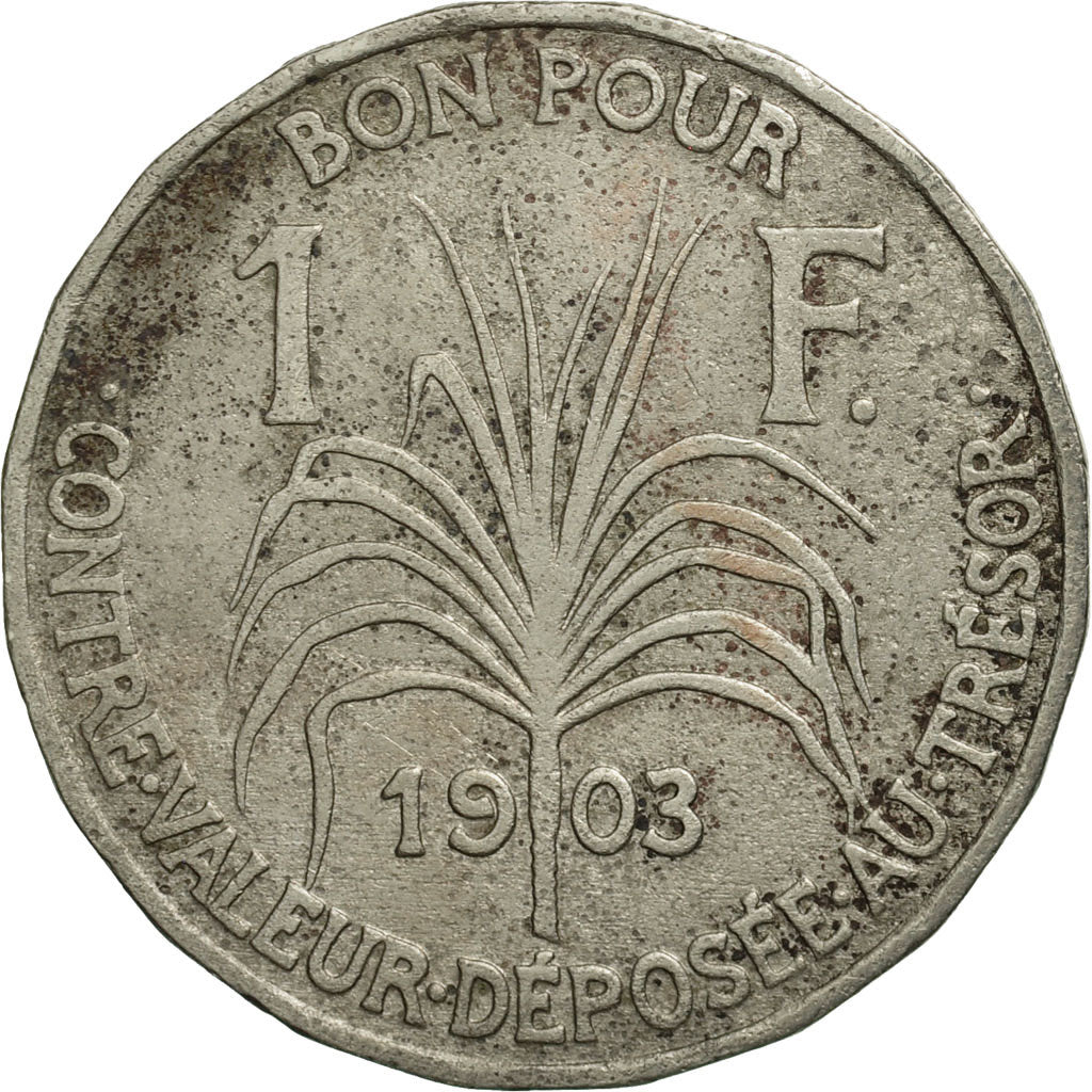 Guadeloupe, Franc, 1903, VF(30-35), Copper-nickel, KM:46, Lecompte:57