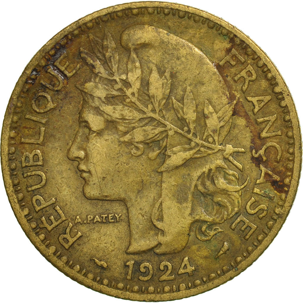 Cameroon, 2 Francs, 1924, Paris, EF(40-45), Aluminum-Bronze, KM:3