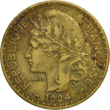 Camerún, 2 Francs, 1924, Paris, MBC, Aluminio - bronce, KM:3