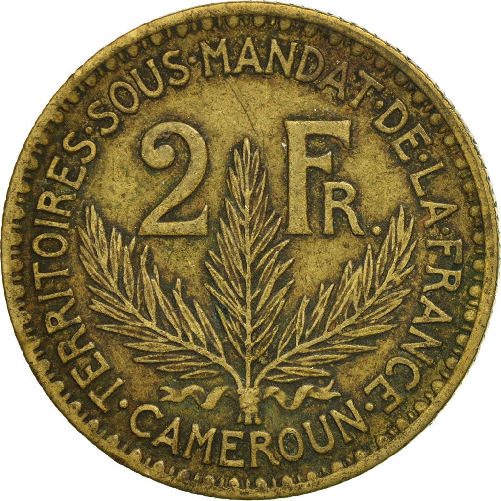 Coin, Cameroon, 2 Francs, 1924, Paris, EF(40-45), Aluminum-Bronze, KM:3